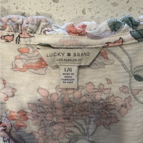 Lucky Brand Floral Blouse - Cream and Pink - Picture 2 of 3